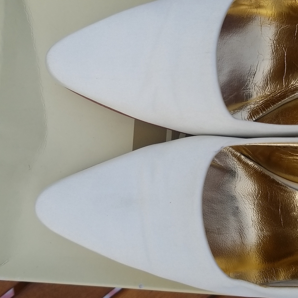 Allure Terza sling back heels size 6 champagne colored vintage - Picture 3 of 15